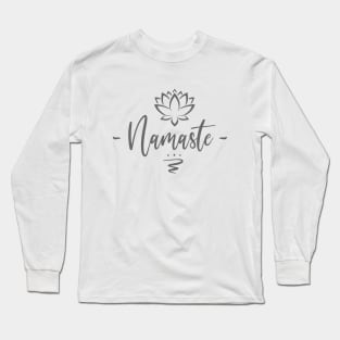 Namaste Lotus - White Long Sleeve T-Shirt